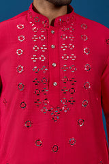 Mirror Work Mens Kurta