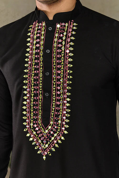 Black kurta with dupatta