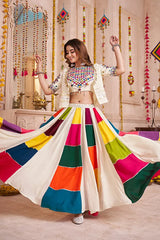 White Navratri Chaniya Choli