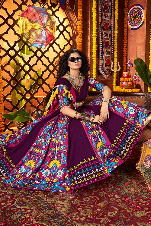 Purple Traditional Ghagra Choli