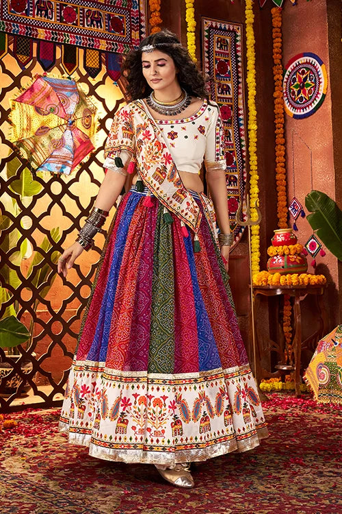 Multi Color Mirror Chaniya Choli