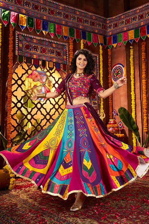 Multi Color Mirror Work Chaniya Choli