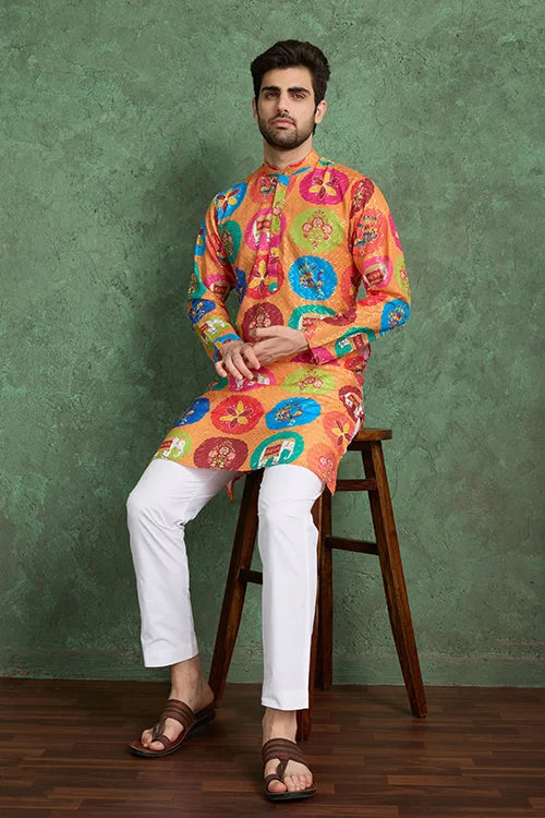 Multi Color Kurta for Men's Wear