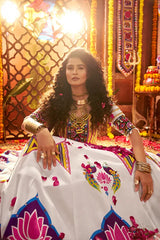 White Navratri Chaniya Choli