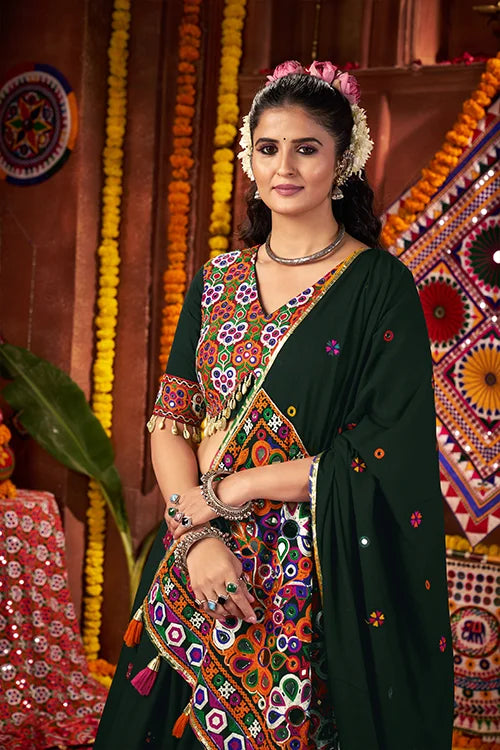 Green Navratri Chaniya Choli