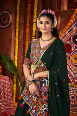 Green Navratri Chaniya Choli