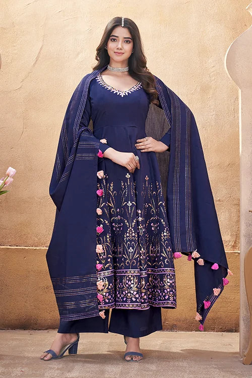 Navy Blue Wedding Salwar Suit