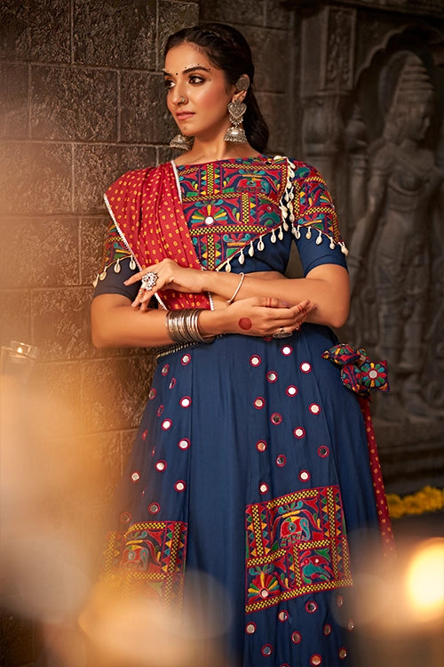Blue chaniya sales choli for navratri