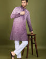 Ombre Purple Silk Kurta for Men | Designer Ethnic Wear