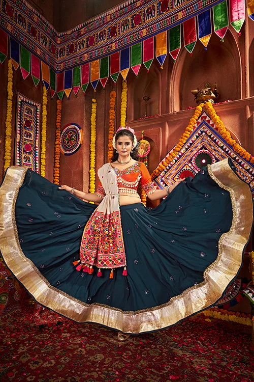 Teal Blue Chaniya Choli 