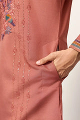 V Neck Orange Kurta