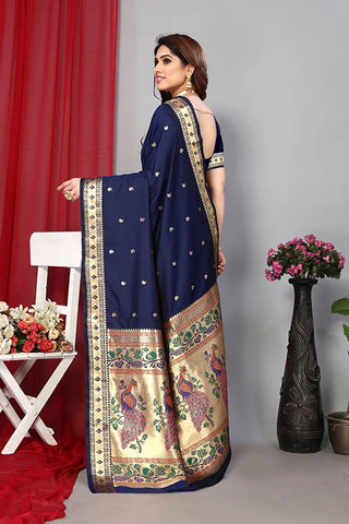 Exclusive Paithani Zari Weaving Silk Saree For Women's