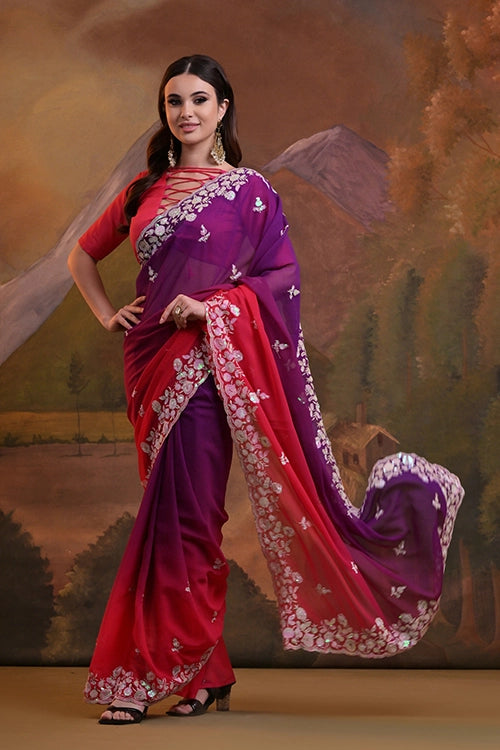 Border cut saree design
