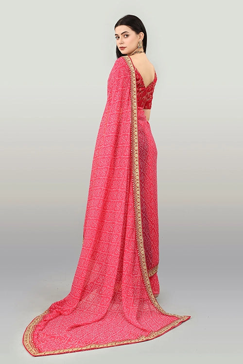 Fancy pink wedding sarees
