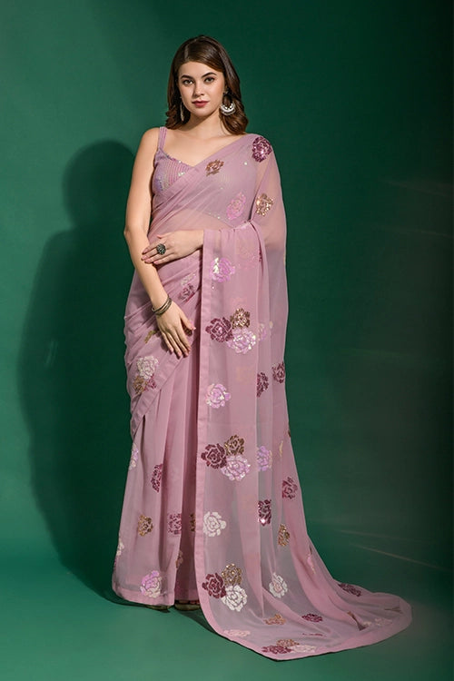 Peach Bollywood Designer Saree