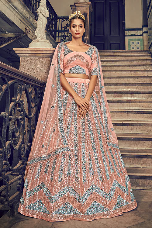 Peach Lehenga Choli