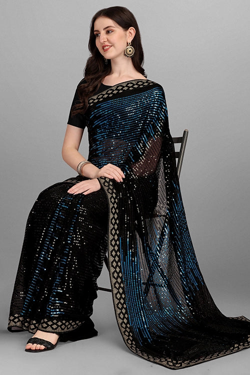 Heavy sequence work saree online
