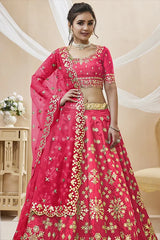 Pink Art Silk Lehenga Heavy