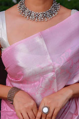 Pink Wedding Banarasi Silk Saree