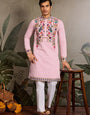 Pink Stylish Traditional Kurta for Mens Wear