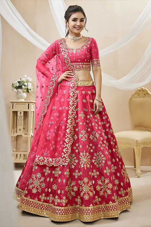 Pink Traditional Embroidered Lehenga