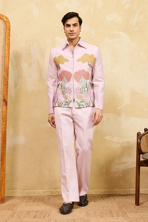 Designer Pink Bomber Jacket Set