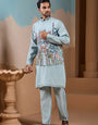 Unique Pista Color Koti Kurta Set for Men’s Style