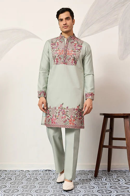 Pista Green Kurta Pant Set