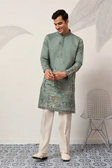 Pista Silk Kurta for Wedding