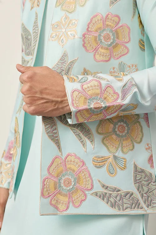 Men Pista Green Kurta Set