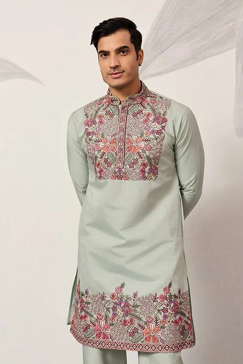 Pista Green Wedding Kurta