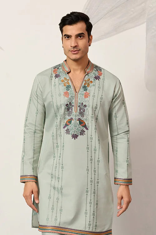 Pista V Neck Kurta Pant Set