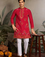 Wedding Ready Look Premium Red Kurta for Men
