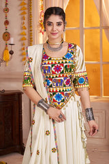 White Navratri Chaniya Choli
