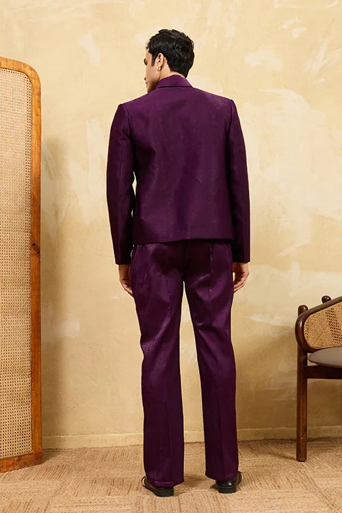 Velvet embroidery bomber suit men