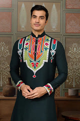 Green Festival Kurta for Men