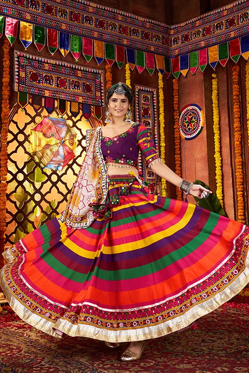 Multi Color Mirror Chaniya Choli