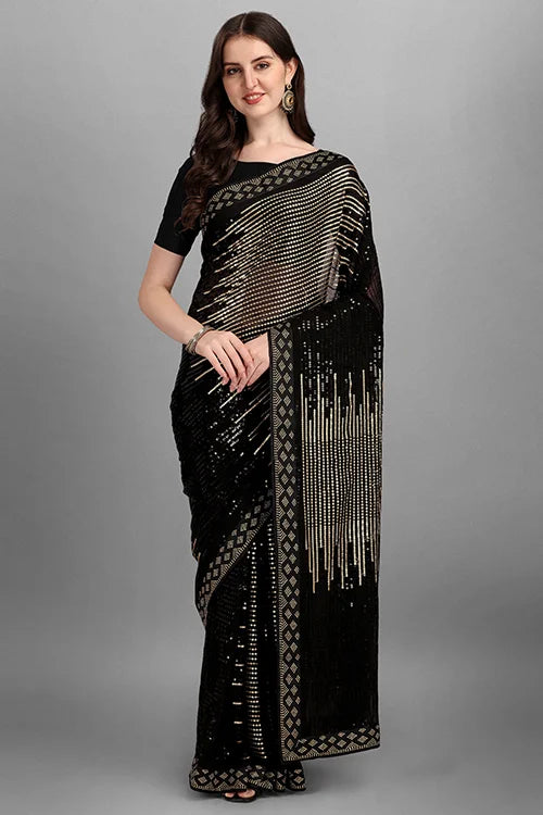 Golden Georgette Saree
