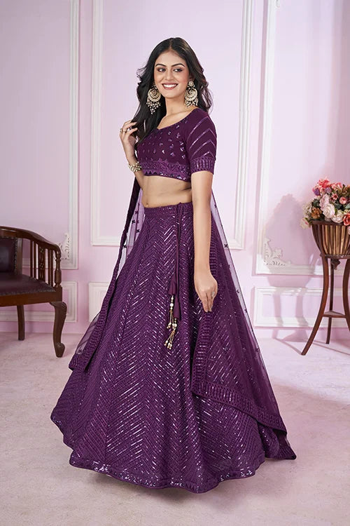 Georgette Lehenga with Net Dupatta