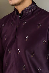 Purple Kurta Koti Set