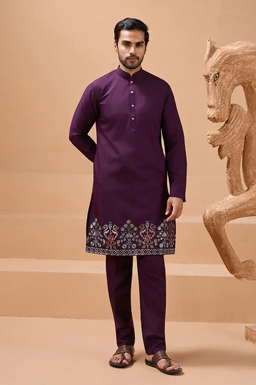 Designer Purple Kurta Set