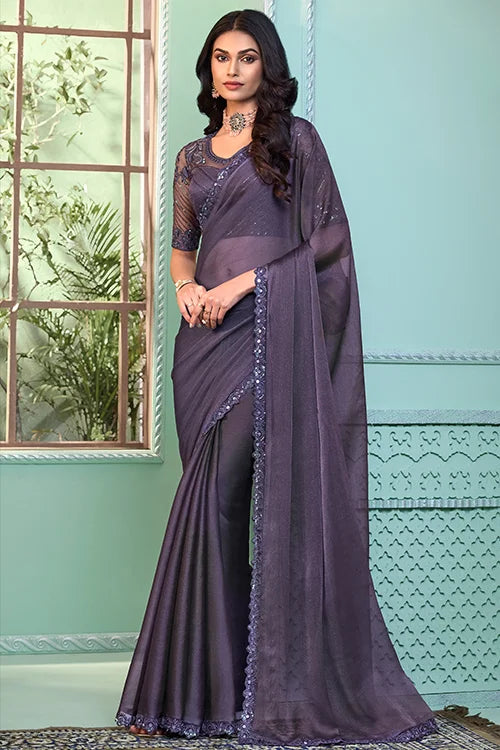 Beautiful Party Wear Saree With fancy Blouse