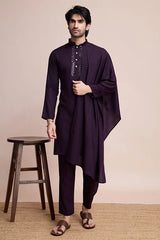 Purple Viscose Designer Kurta