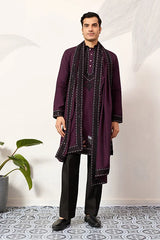 Purple Wedding Kurta with Dupatta