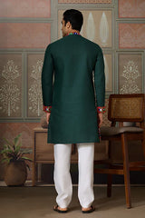 Men’s Green Cotton Silk Kurta