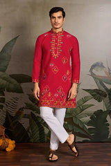 Premium Red Kurta for Men