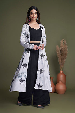 Black Color Koti with Palazzo Suit