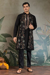 Royal Black Mirror Kurta Set