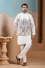 White Traditional Koti Kurta