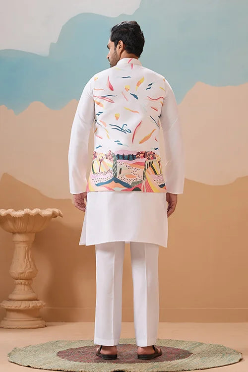 White Wedding Koti Kurta